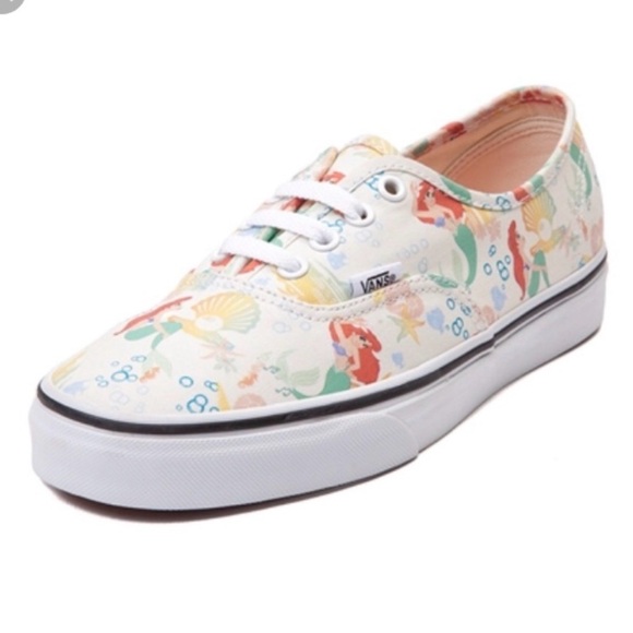 Vans Shoes - Vans White Low-Top Sneakers with Multicolor Mermaid Print